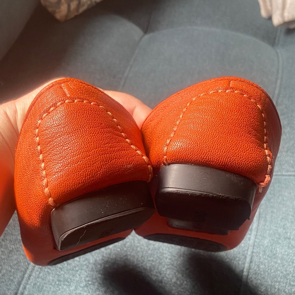 Michael Kors Orange Leather MK Logo Moccasin Loafers - Picture 9 of 9